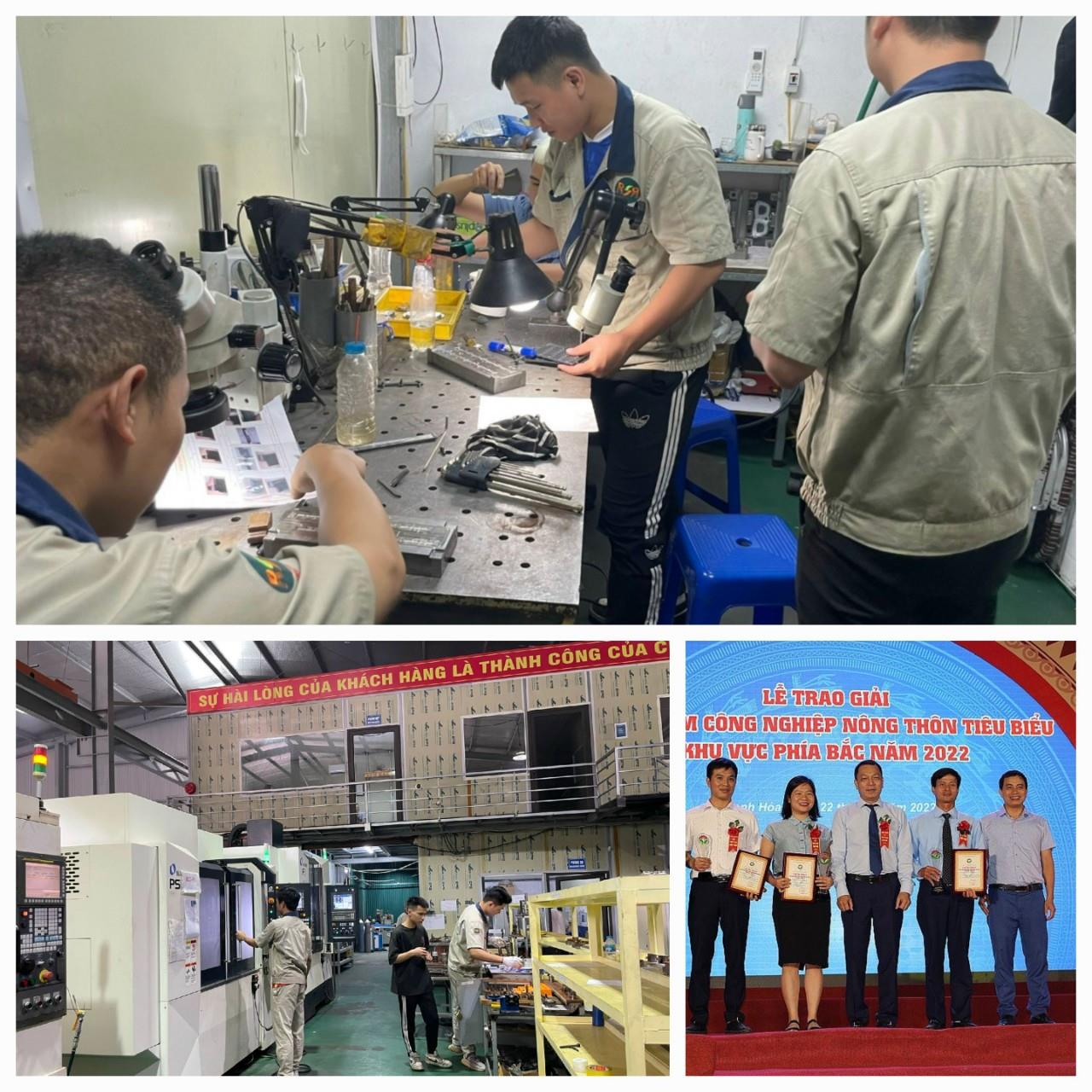 Công đoạn kiểm tra, đánh bóng sản phẩm khuôn mẫu một góc sản xuất của Công ty CP Đầu tư và PTCN Sông Hồng